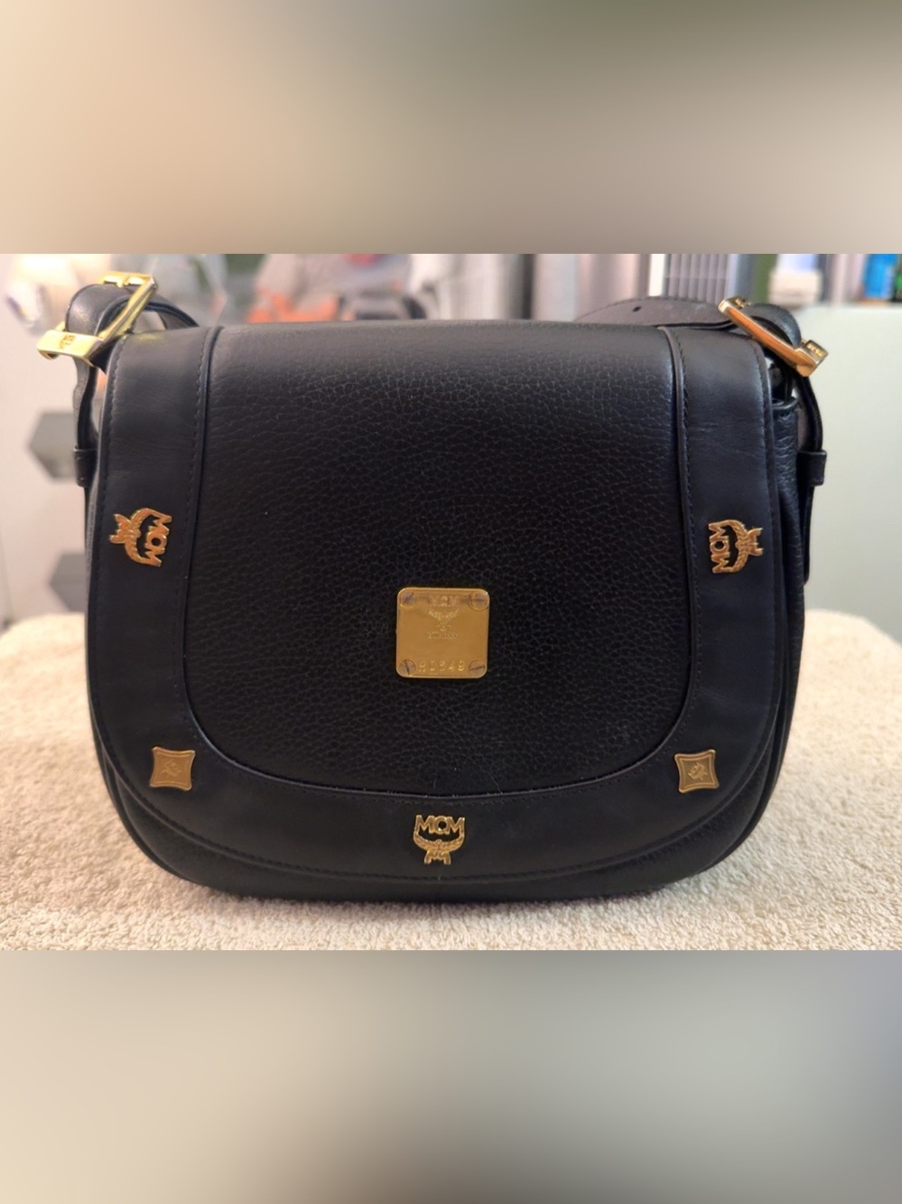 Vintage MCM Black Crossbody Bag